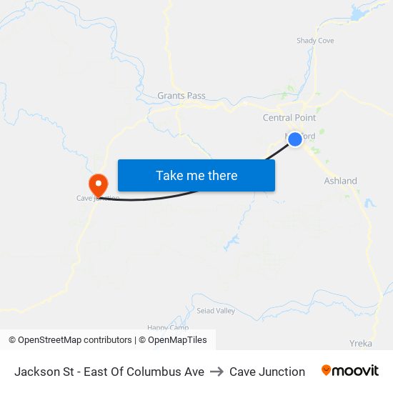 Jackson St - East Of Columbus Ave to Cave Junction map