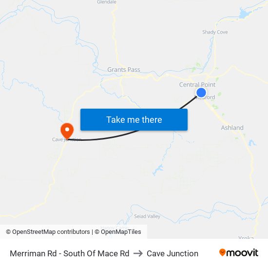 Merriman Rd - South Of Mace Rd to Cave Junction map