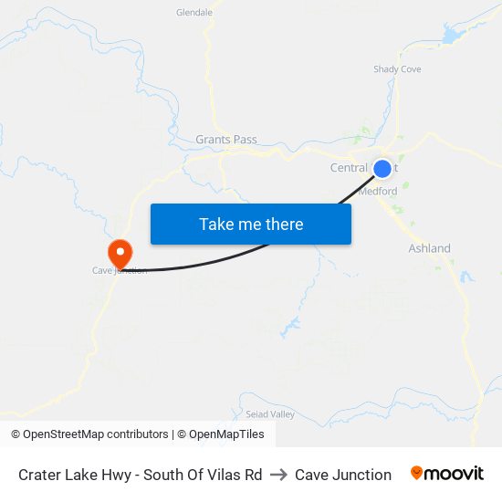 Crater Lake Hwy - South Of Vilas Rd to Cave Junction map