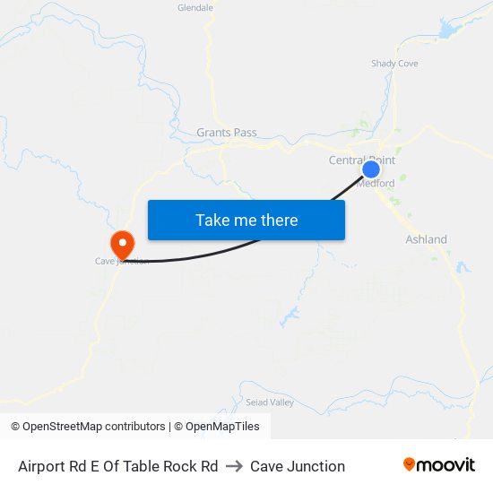 Airport Rd E Of Table Rock Rd to Cave Junction map