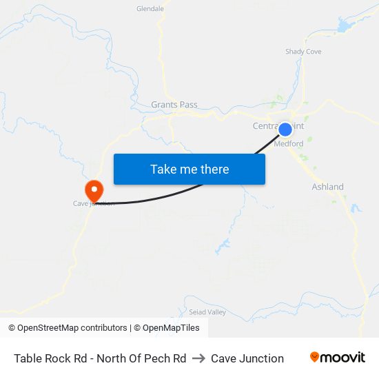 Table Rock Rd - North Of Pech Rd to Cave Junction map