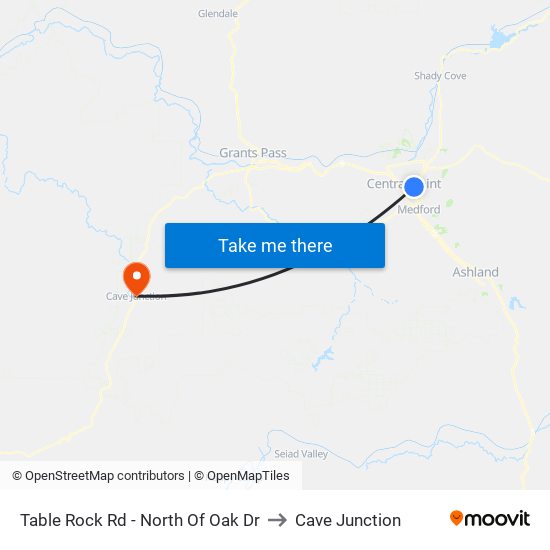 Table Rock Rd - North Of Oak Dr to Cave Junction map