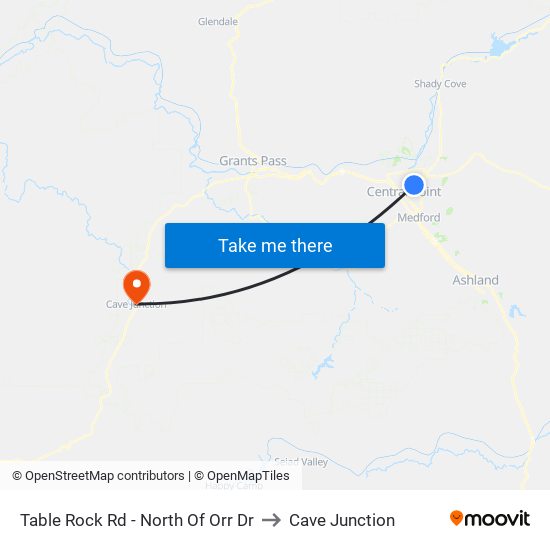Table Rock Rd - North Of Orr Dr to Cave Junction map