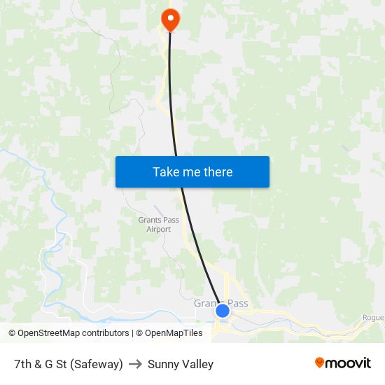 7th & G St (Safeway) to Sunny Valley map