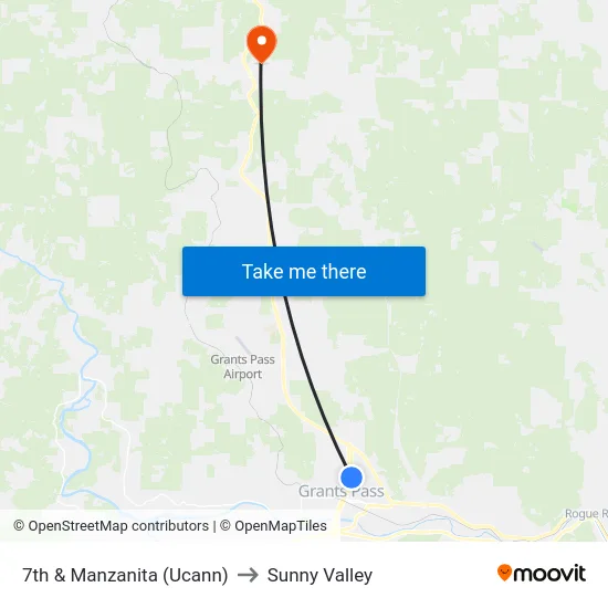 7th & Manzanita (Ucann) to Sunny Valley map