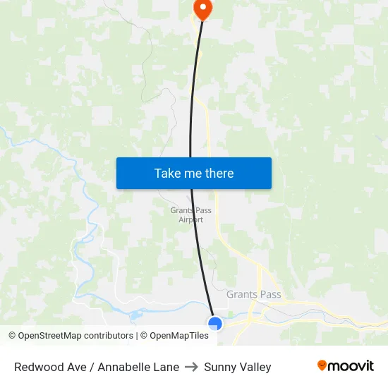 Redwood Ave / Annabelle Lane to Sunny Valley map