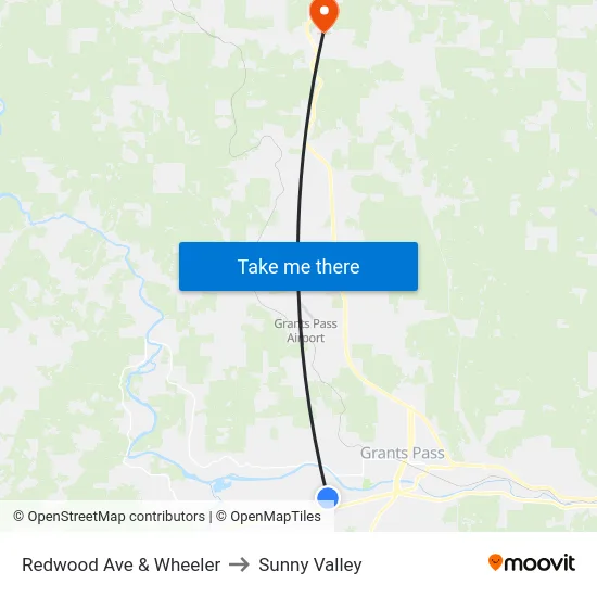 Redwood Ave & Wheeler to Sunny Valley map