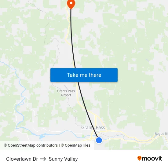 Cloverlawn Dr to Sunny Valley map