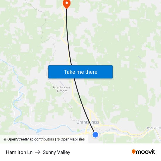 Hamilton Ln to Sunny Valley map