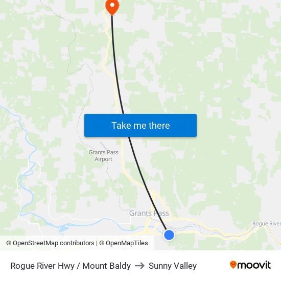 Mt Baldy to Sunny Valley map