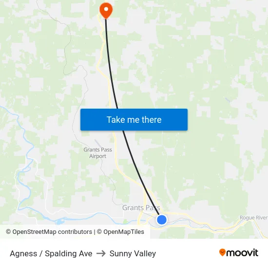 Agness / Spalding Ave to Sunny Valley map