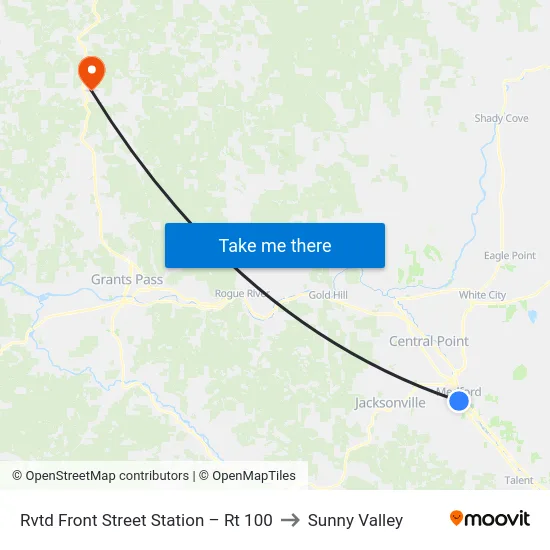 Rvtd Front Street Station – Rt 100 to Sunny Valley map