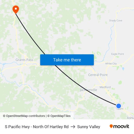 S Pacific Hwy - North Of Hartley Rd to Sunny Valley map