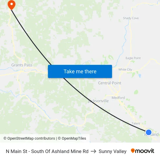 N Main St - South Of Ashland Mine Rd to Sunny Valley map
