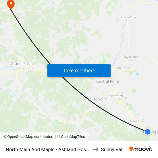 North Main And Maple - Ashland Hospital to Sunny Valley map