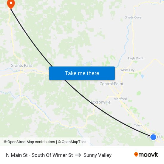 N Main St - South Of Wimer St to Sunny Valley map