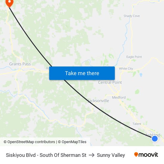 Siskiyou Blvd - South Of Sherman St to Sunny Valley map