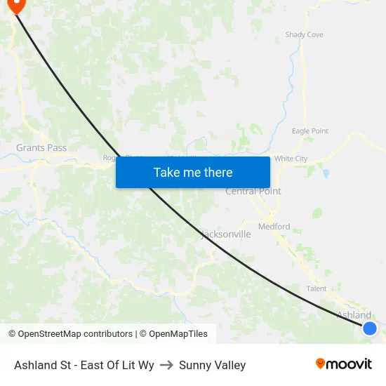 Ashland St - East Of Lit Wy to Sunny Valley map
