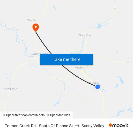Tolman Creek Rd - South Of Dianne St to Sunny Valley map