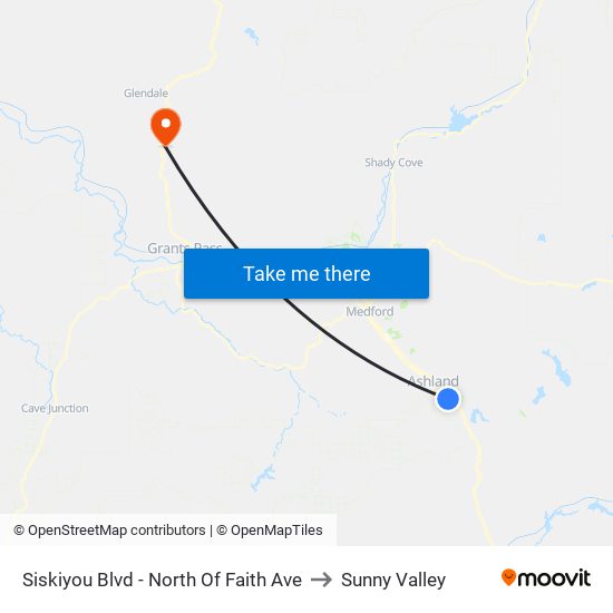 Siskiyou Blvd - North Of Faith Ave to Sunny Valley map