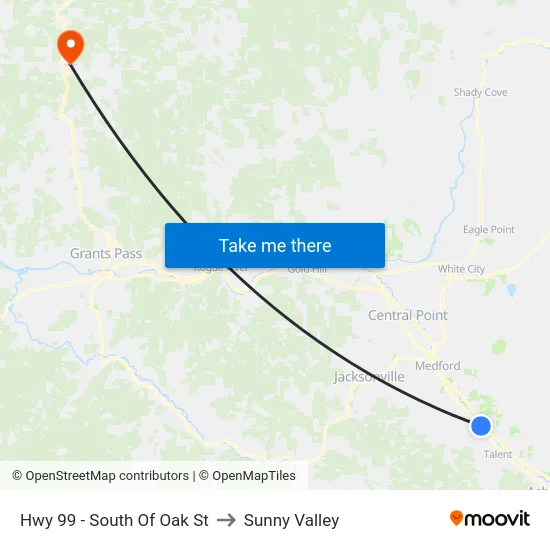 Hwy 99 - South Of Oak St to Sunny Valley map