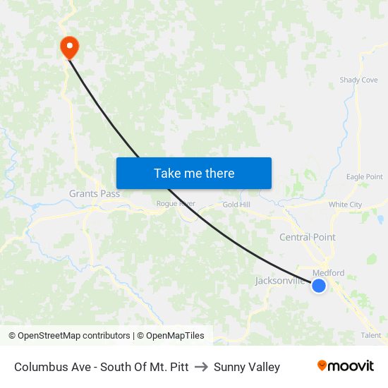 Columbus Ave - South Of Mt. Pitt to Sunny Valley map