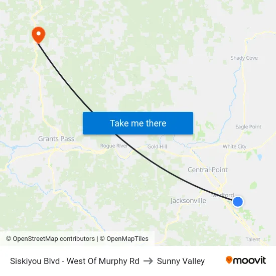 Siskiyou Blvd - West Of Murphy Rd to Sunny Valley map