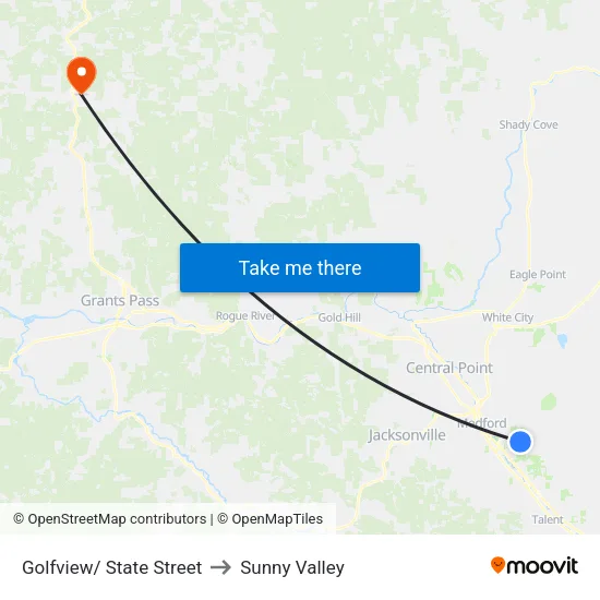 Golfview/ State Street to Sunny Valley map
