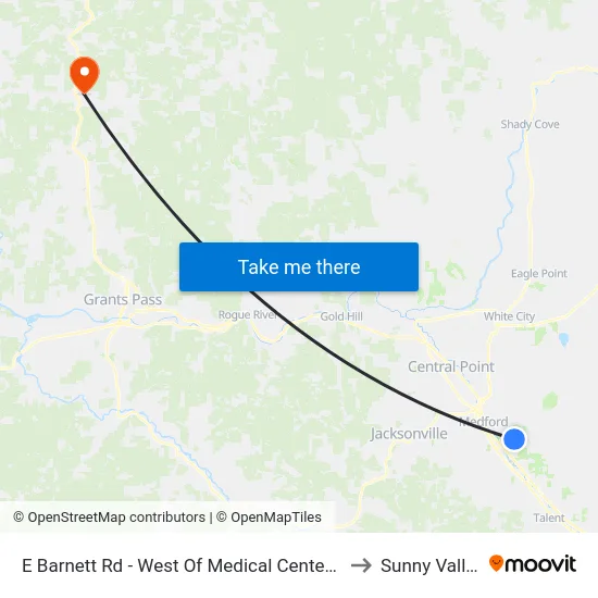 E Barnett Rd - West Of Medical Center Dr to Sunny Valley map
