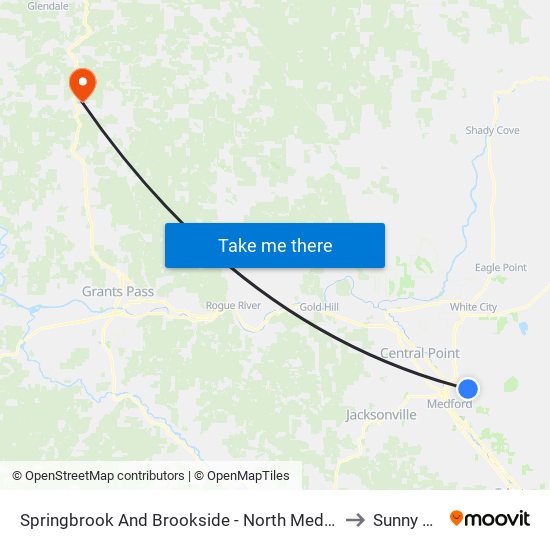 Springbrook And Brookside - North Medford High School to Sunny Valley map