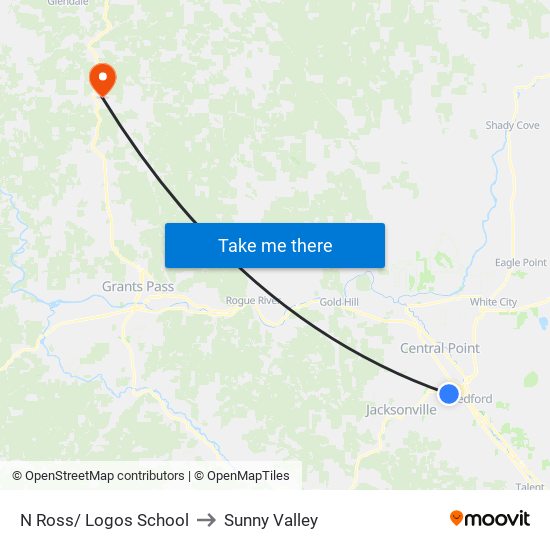 N Ross/ Logos School to Sunny Valley map