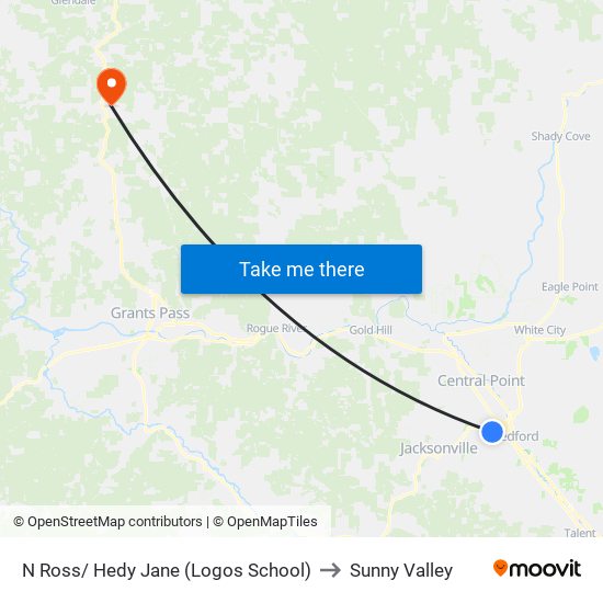 N Ross/ Hedy Jane (Logos School) to Sunny Valley map