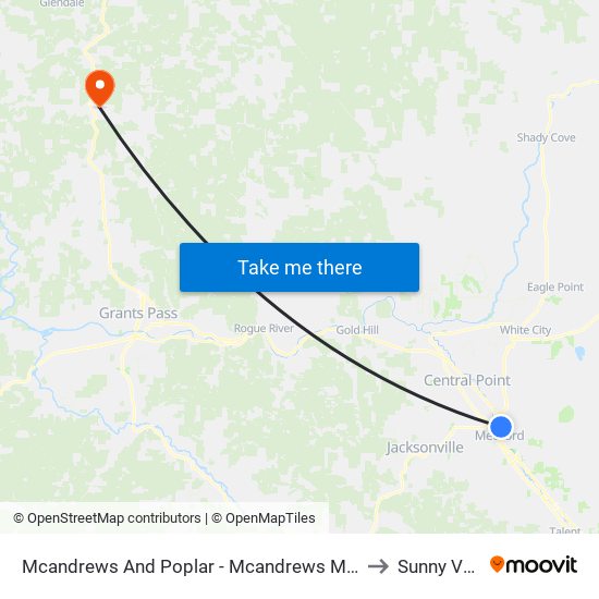 Mcandrews And Poplar - Mcandrews Marketplace to Sunny Valley map