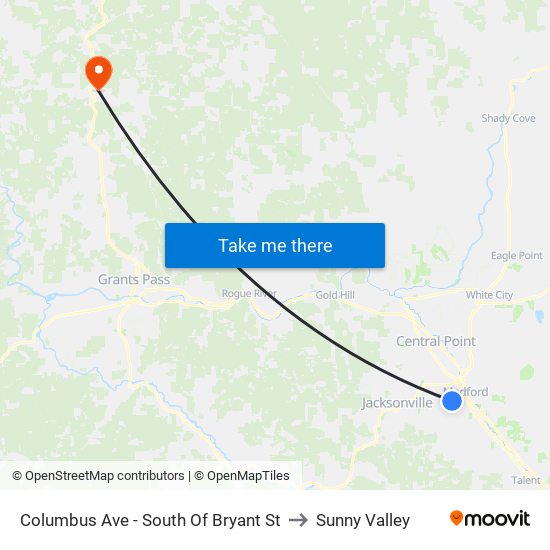 Columbus Ave - South Of Bryant St to Sunny Valley map