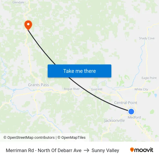 Merriman Rd - North Of Debarr Ave to Sunny Valley map