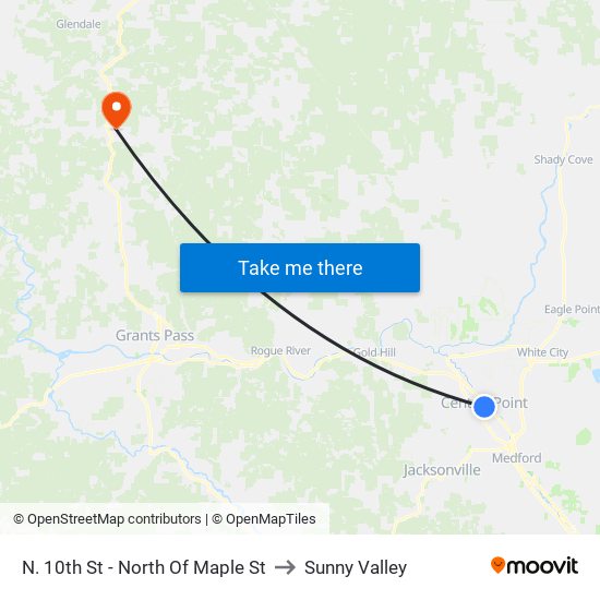 N. 10th St - North Of Maple St to Sunny Valley map