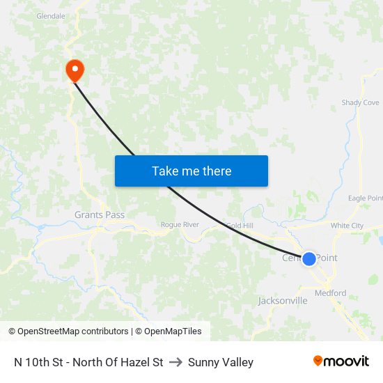 N 10th St - North Of Hazel St to Sunny Valley map