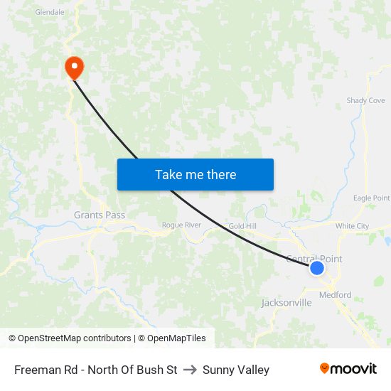 Freeman Rd - North Of Bush St to Sunny Valley map