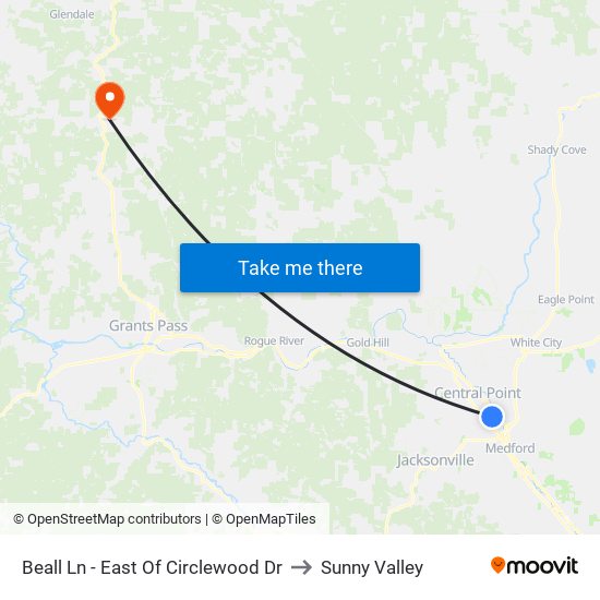 Beall Ln - East Of Circlewood Dr to Sunny Valley map