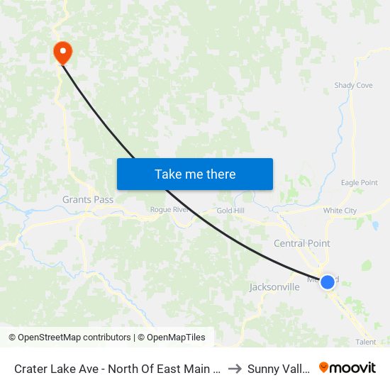 Crater Lake Ave - North Of East Main St to Sunny Valley map