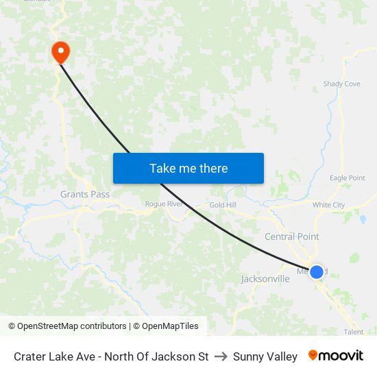 Crater Lake Ave - North Of Jackson St to Sunny Valley map