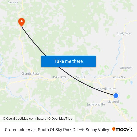 Crater Lake Ave - South Of Sky Park Dr to Sunny Valley map