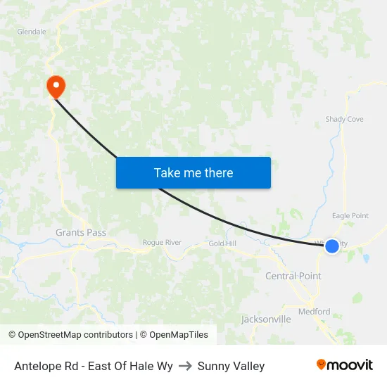 Antelope Rd - East Of Hale Wy to Sunny Valley map