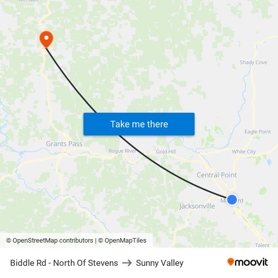 Biddle Rd - North Of Stevens to Sunny Valley map