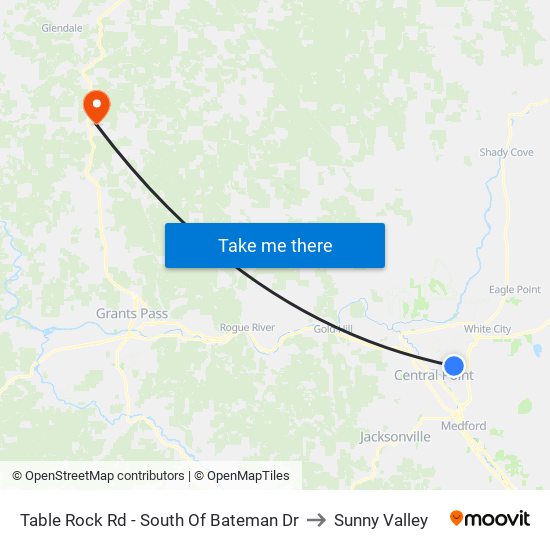 Table Rock Rd - South Of Bateman Dr to Sunny Valley map