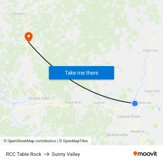 RCC Table Rock to Sunny Valley map
