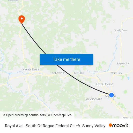 Royal Ave - South Of Rogue Federal Ct to Sunny Valley map