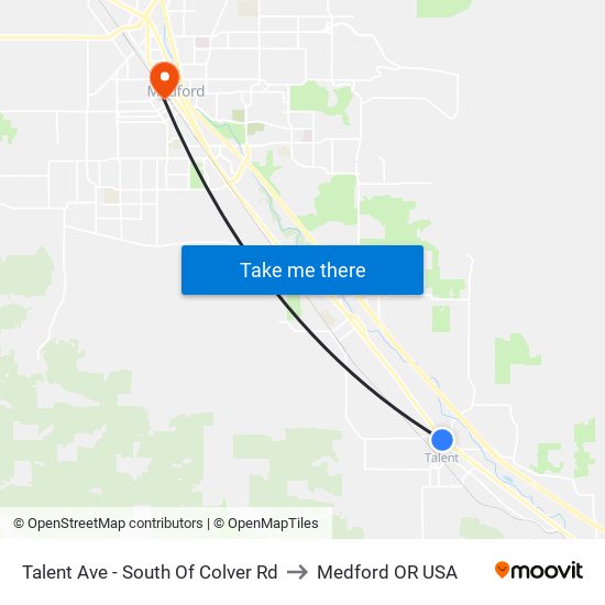 Talent Ave - South Of Colver Rd to Medford OR USA map