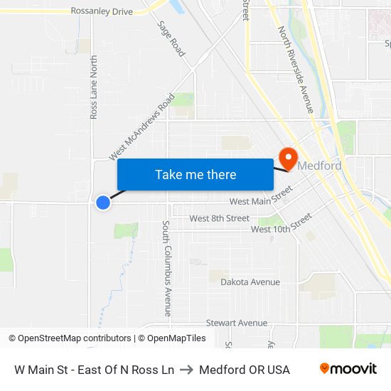 W Main St - East Of N Ross Ln to Medford OR USA map