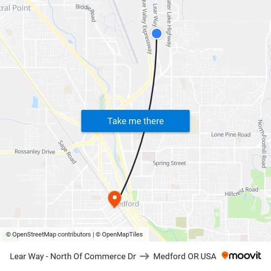 Lear Way - North Of Commerce Dr to Medford OR USA map